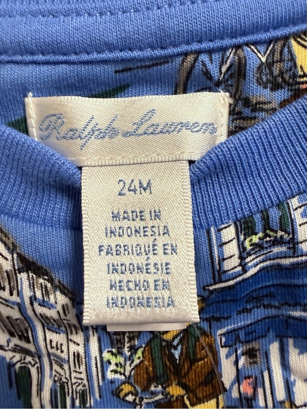Ralph Lauren Polo Bear Paris Graphic T-Shirt Toddler 24M Blue Cotton NWT - Picture 4 of 8